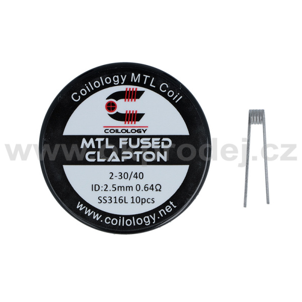 Coilology předmotané spirálky MTL Fused Clapton SS316L - 0.64ohm