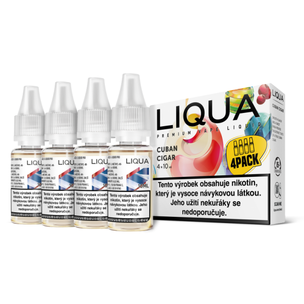 RITCHY Cuban Cigar tobacco 4x10ml  (Kubánský doutník) - Liquid LIQUA Elements 4Pack - 6 mg