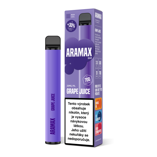 Aramax Bar 700 elektronická cigareta Grape Juice 550mAh 2ml 20mg 1 ks