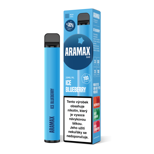 Aramax Bar 700 elektronická cigareta Ice Blueberry 550mAh 2ml 20mg 1 ks