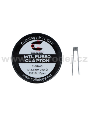 Coilology předmotané spirálky MTL Fused Clapton SS316L - 0.64ohm