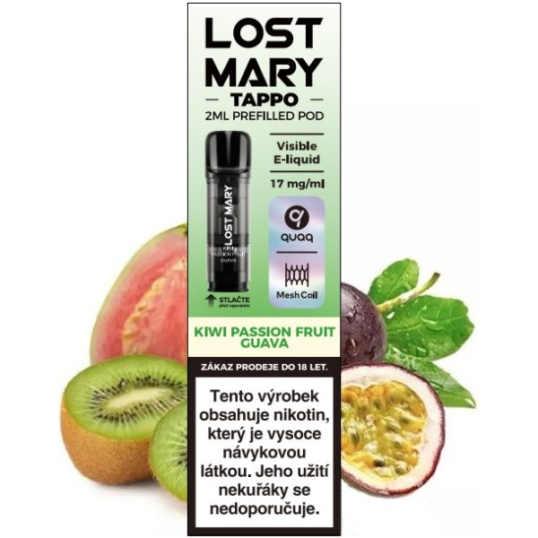 Elf Bar LOST MARY TAPPO Pods cartridge 1Pack Kiwi Passion Fruit Guava 17mg