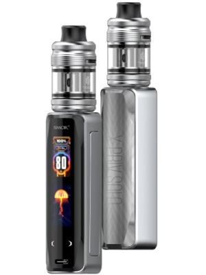 Smoktech X-PRIV Solo 80W Grip Full Kit Silver Lines