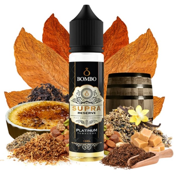 Příchuť Bombo Platinum Tobaccos S&V 15ml Supra Reserve (Sladký tabák s karamelem)