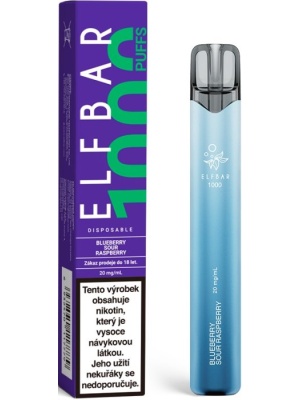 Elf Bar 1000 elektronická cigareta 20mg Blueberry Sour Raspberry