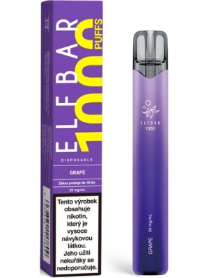 Elf Bar 1000 elektronická cigareta 20mg Grape