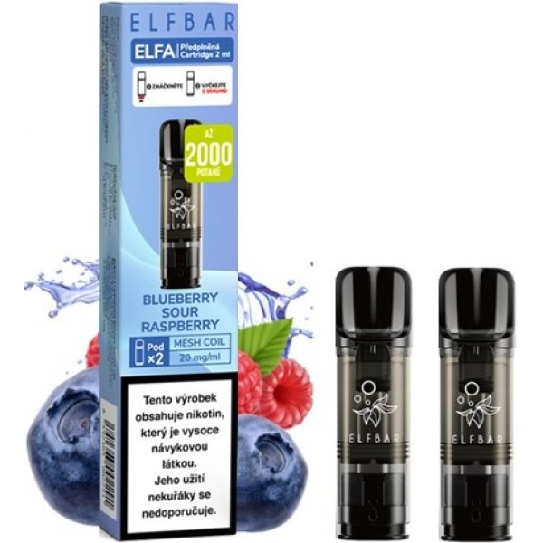 Elf Bar ELFA Pods cartridge 2Pack Blueberry Sour Raspberry 20mg