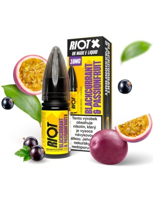 Riot Labs Liquid RIOT X Salt Blackcurrant & Passionfruit (Černý rybíz a marakuja) 10ml-20mg