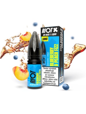 Riot Labs Liquid RIOT X Salt Blueberry & Peach Fizz (Borůvka a broskvová limonáda) 10ml-20mg
