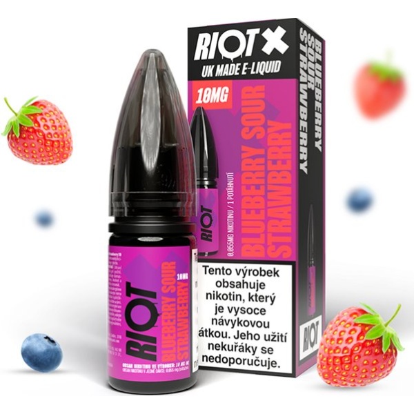 Riot Labs Liquid RIOT X Salt Blueberry Sour Strawberry (Kyselá borůvka a jahoda) 10ml-20mg