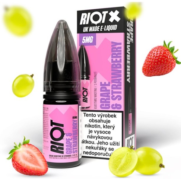 Riot Labs Liquid RIOT X Salt Grape & Strawberry (Hroznové víno a jahoda) 10ml-20mg