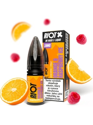 Riot Labs Liquid RIOT X Salt Orange & Raspberry Ice (Ledový pomeranč a malina) 10ml-20mg
