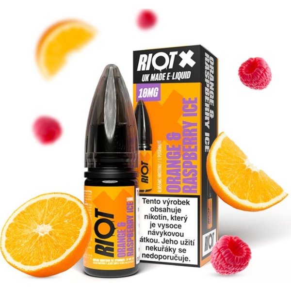 Riot Labs Liquid RIOT X Salt Orange & Raspberry Ice (Ledový pomeranč a malina) 10ml-20mg