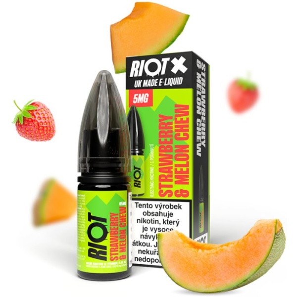 Riot Labs Liquid RIOT X Salt Strawberry & Melon Chew (Jahodovo-melounová žvýkačka) 10ml-10mg