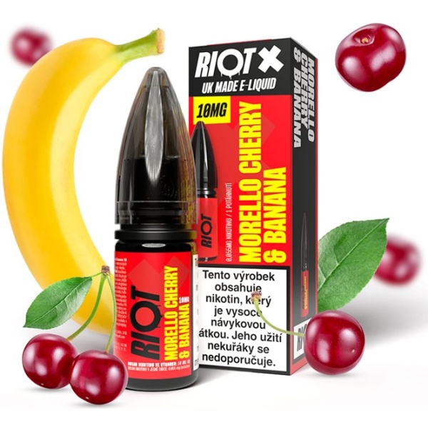 Riot Labs Liquid RIOT X Salt Morello Cherry & Banana (Kyselá višeň a banán) 10ml-20mg